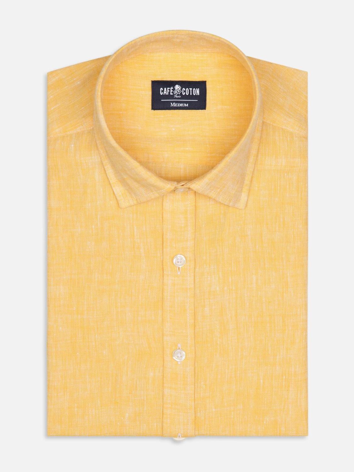 Chemise Cody en lin jaune