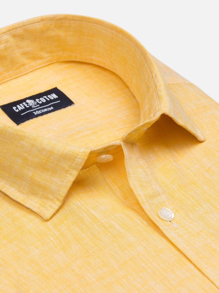 Chemise Cody en lin jaune