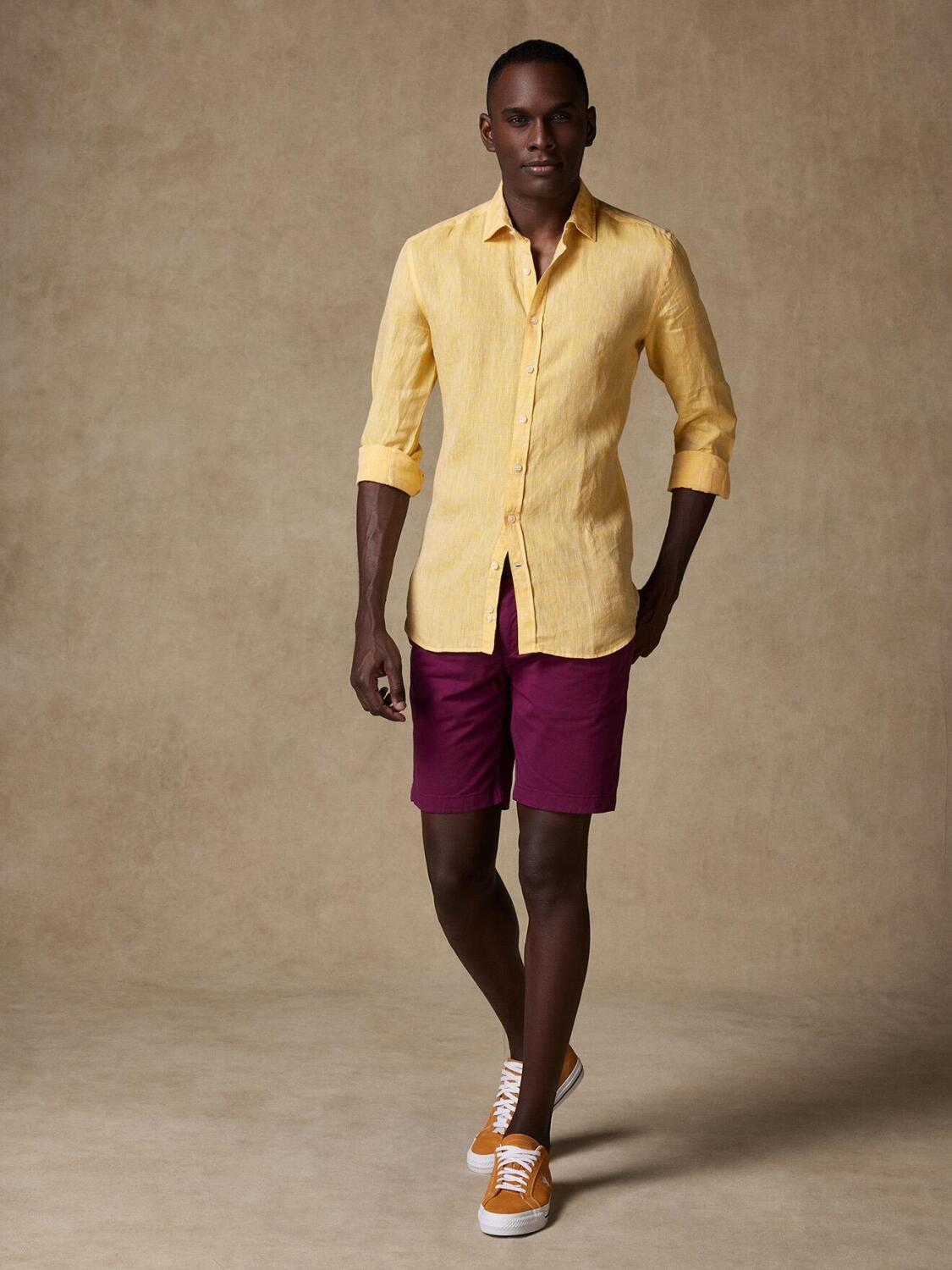 Chemise Cody en lin jaune