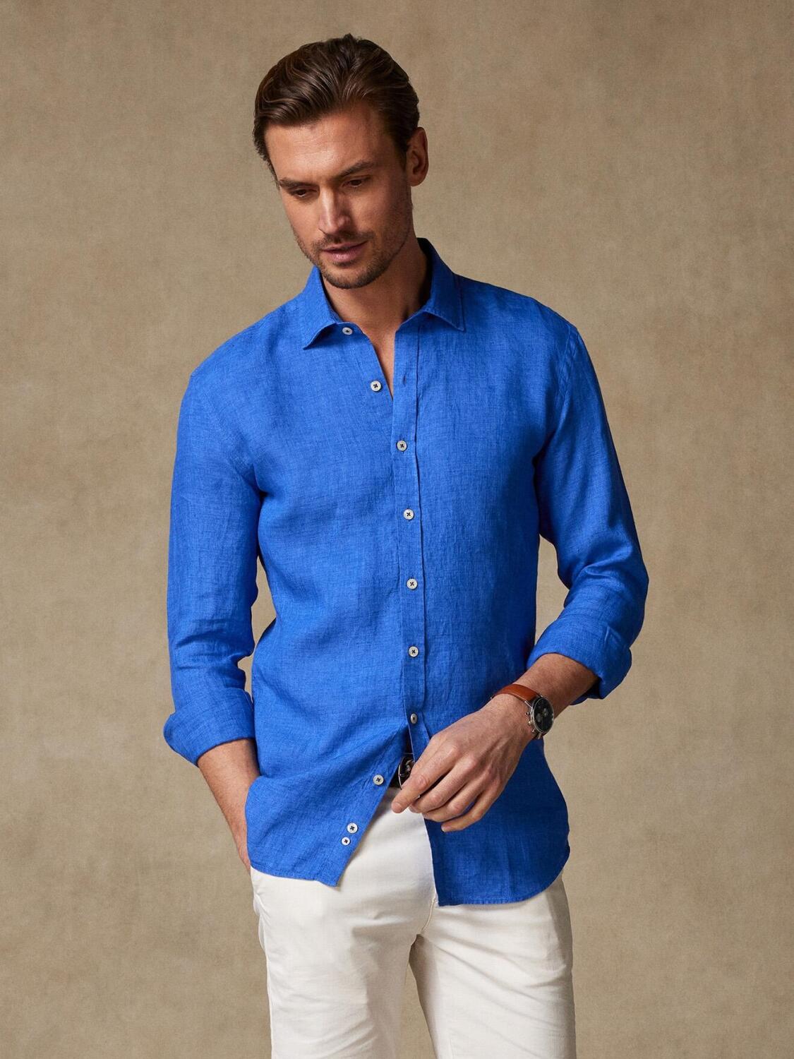 Cody shirt in navy linen