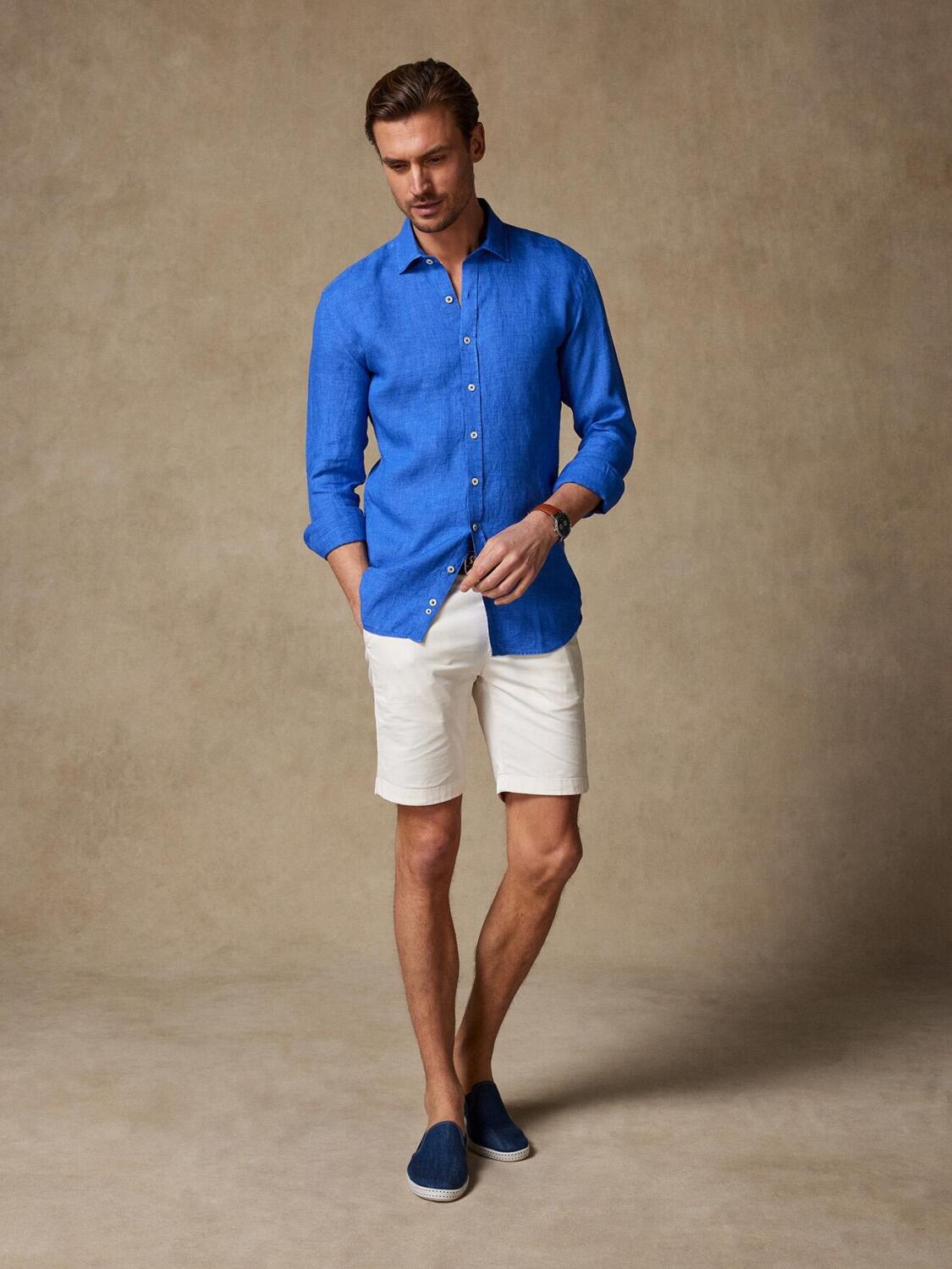 Cody shirt in navy linen