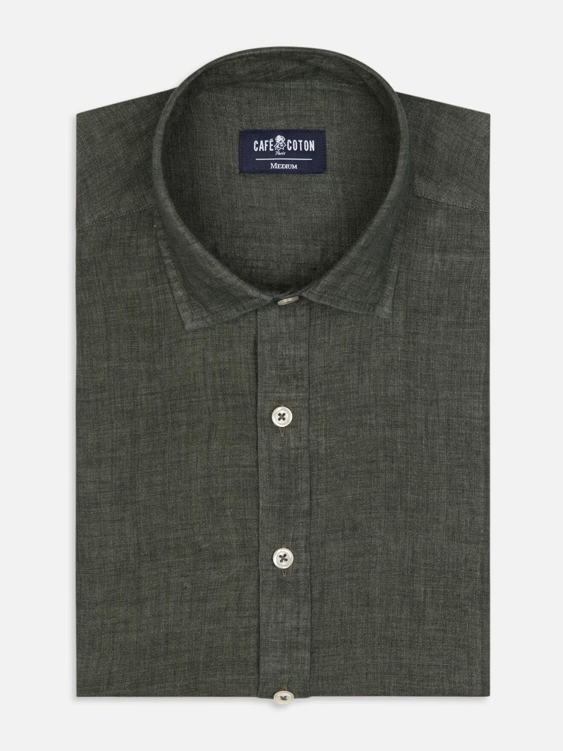 Camicia Cody in lino color kaki