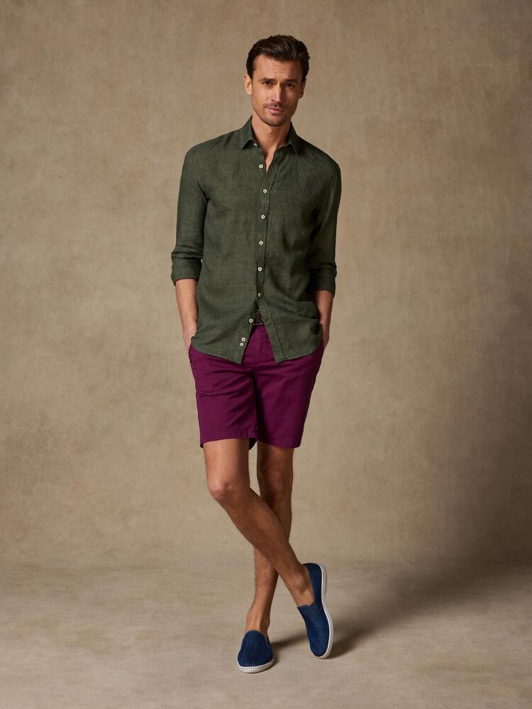 Chemise Cody en lin kaki