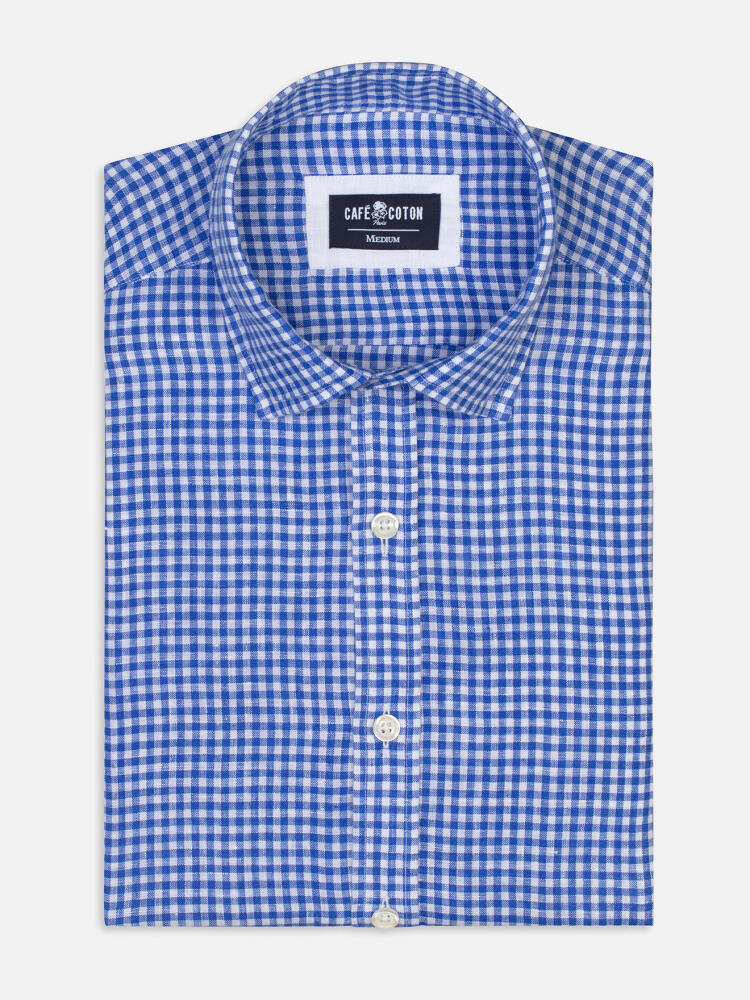 Chemise django à carreaux bleus