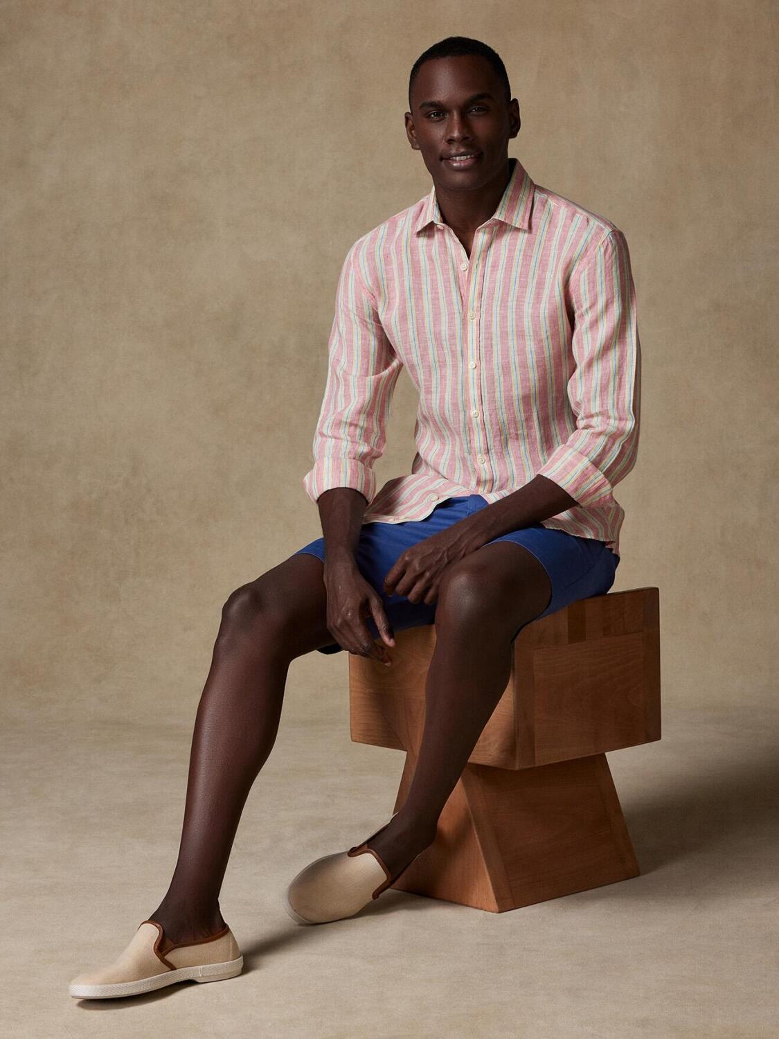 Dustin overhemd fuchsia linnen