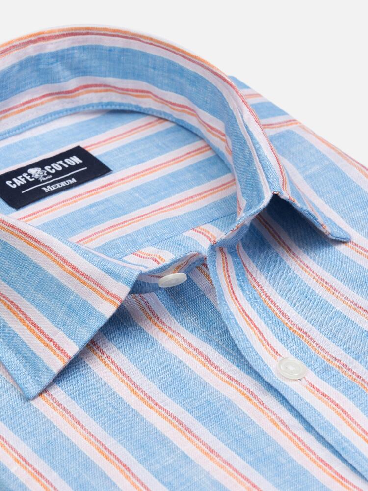 Dustin linen shirt in mint stripes