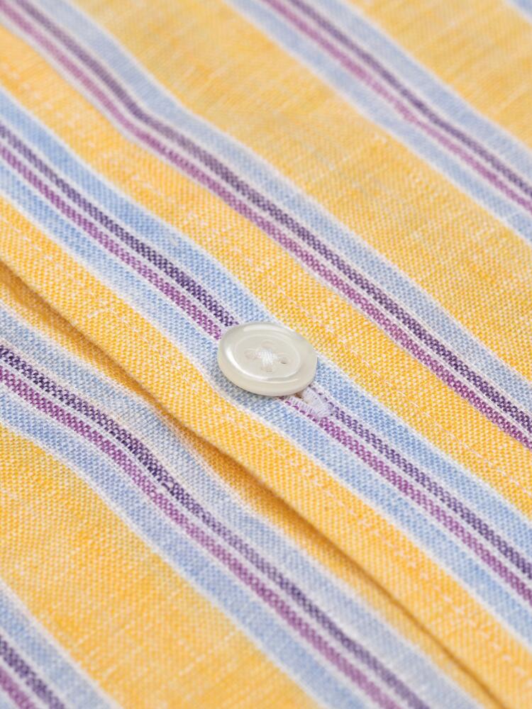 Dustin linen shirt in yellow stripes