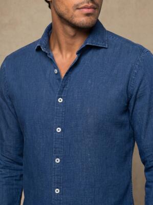 Chemise franck en gaze de coton marine