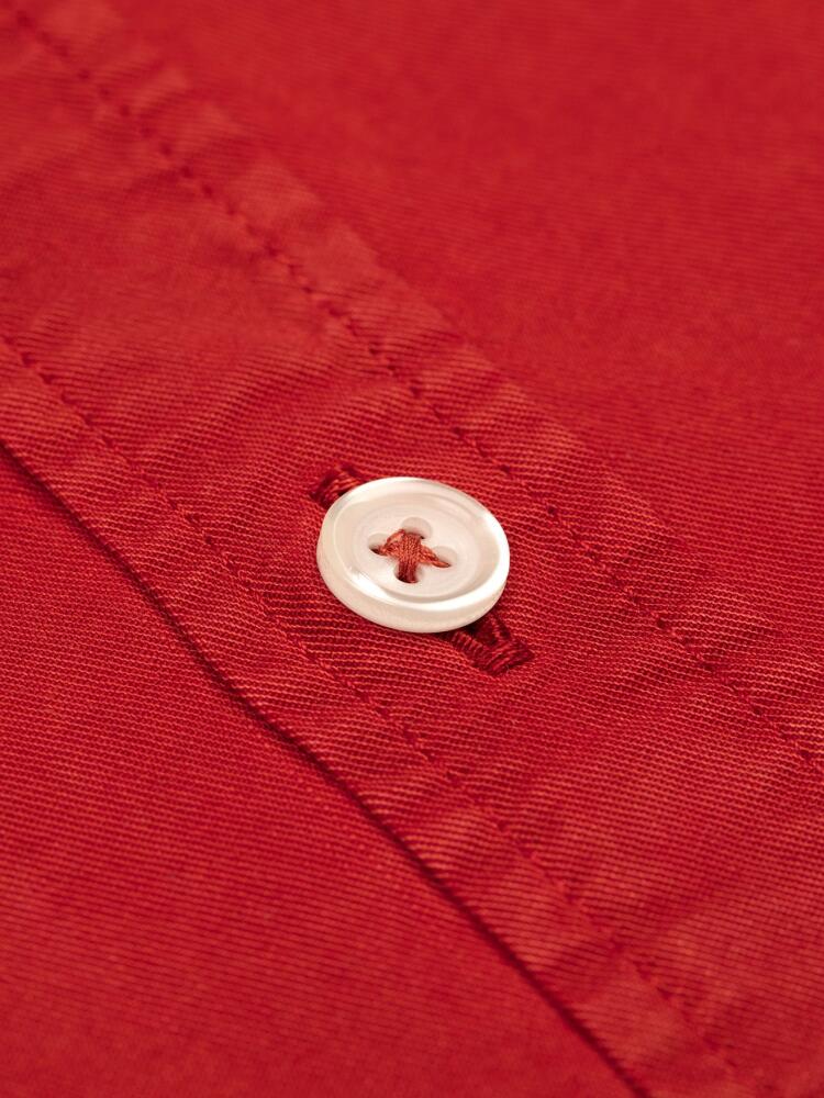 Rust coloured washed gabardine shirt