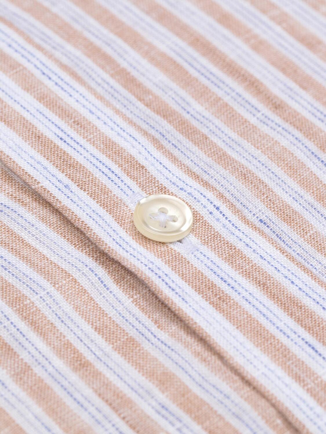 Chemise Glen en lin à rayures sable