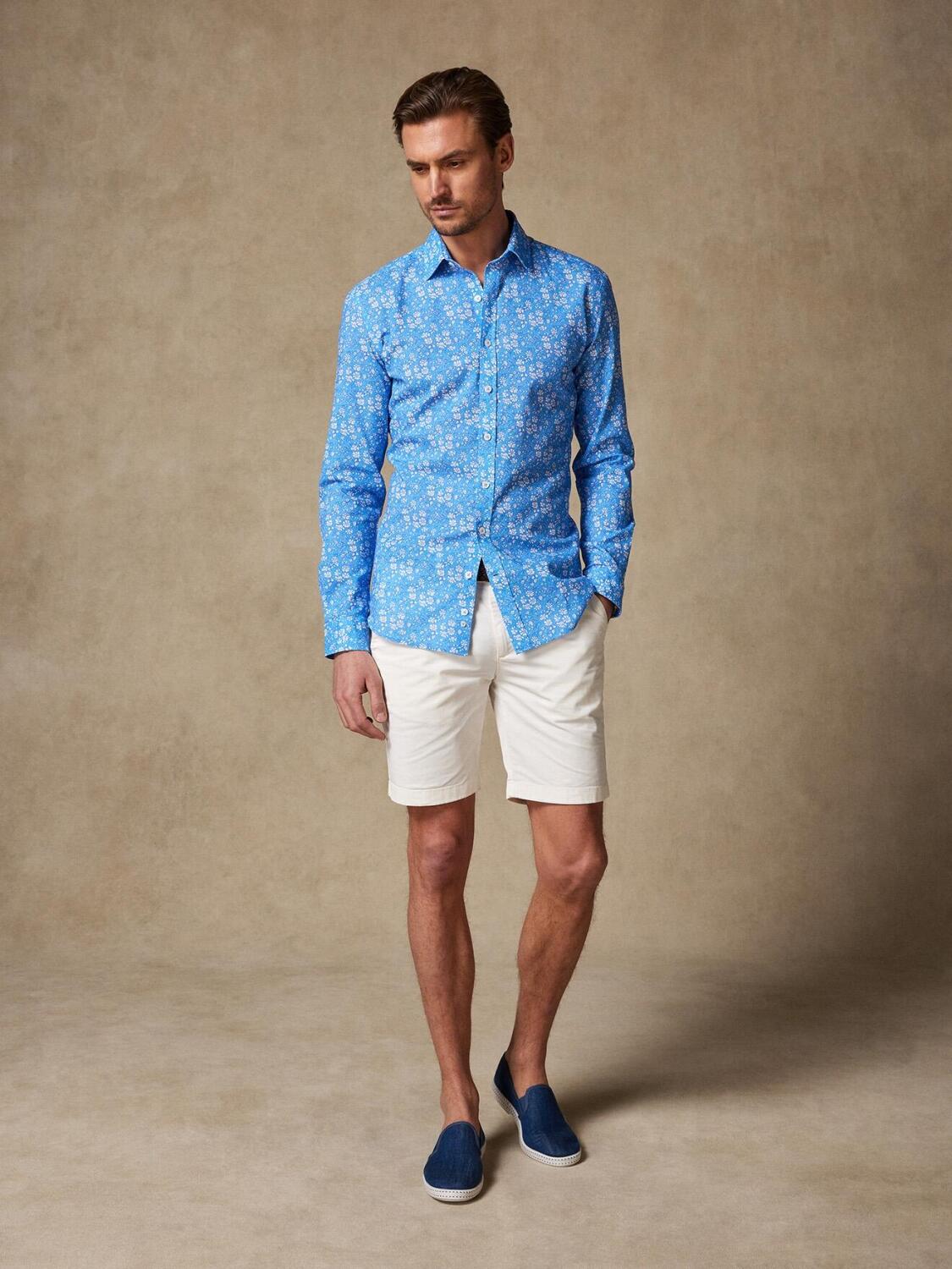 Glen linen shirt in floral print