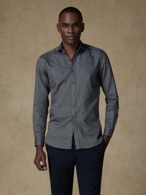 Chemise casual en flanelle anthracite