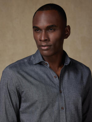 Chemise casual en flanelle anthracite
