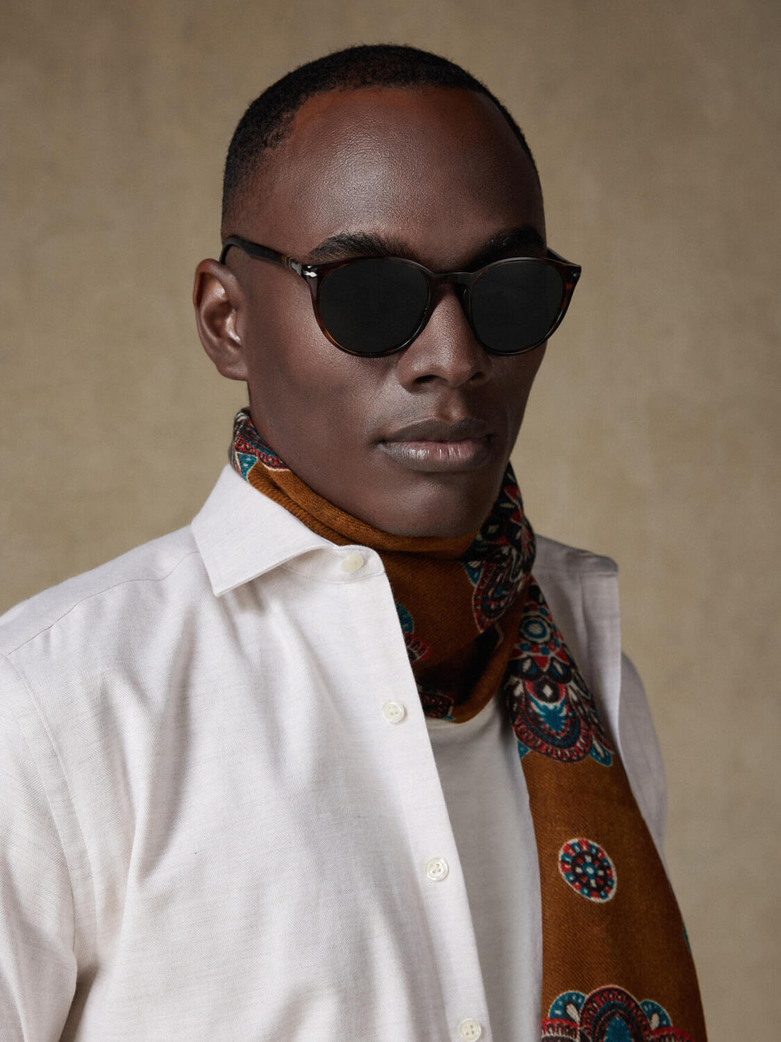 Chemise casual en flanelle sable