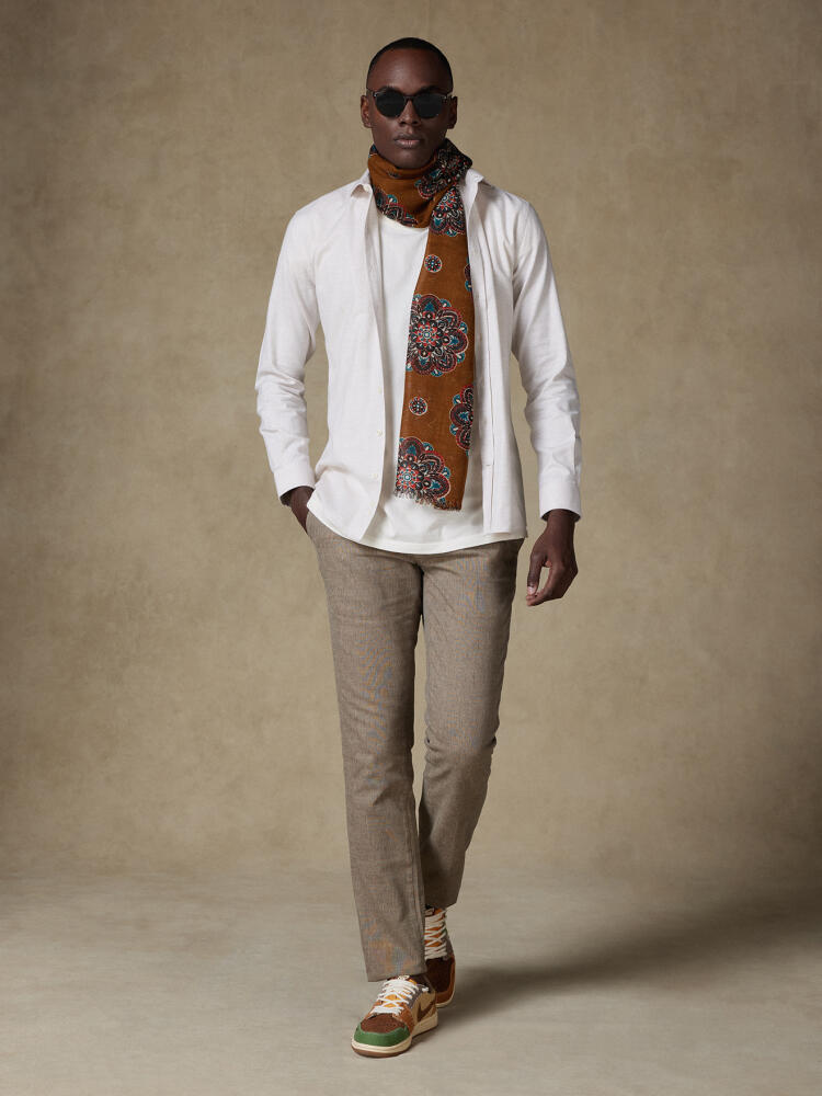 Chemise casual en flanelle sable