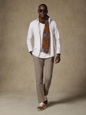 Chemise casual en flanelle sable