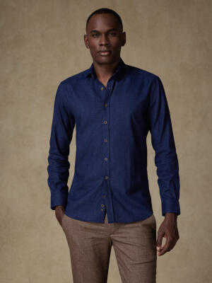 Chemise casual en flanelle marine