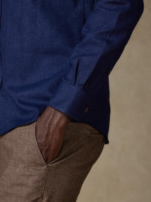 Chemise casual en flanelle marine