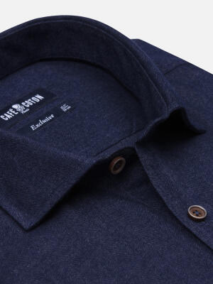 Chemise casual en flanelle marine