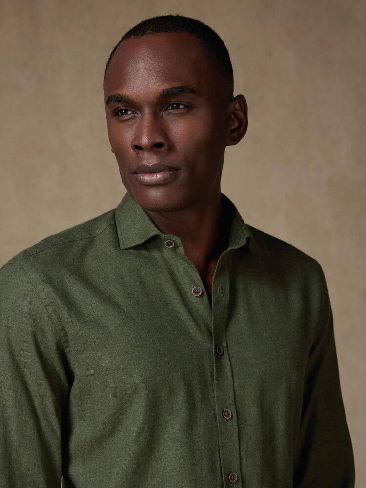 Camicia di flanella casual kaki