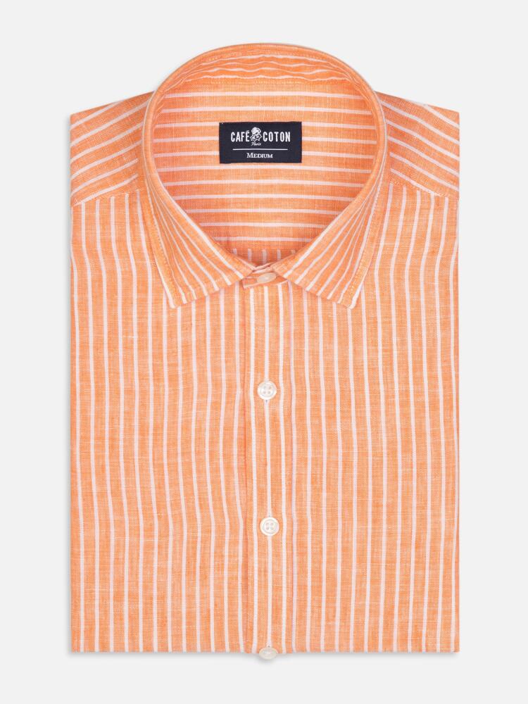 Chemise Karl en lin à rayures orange