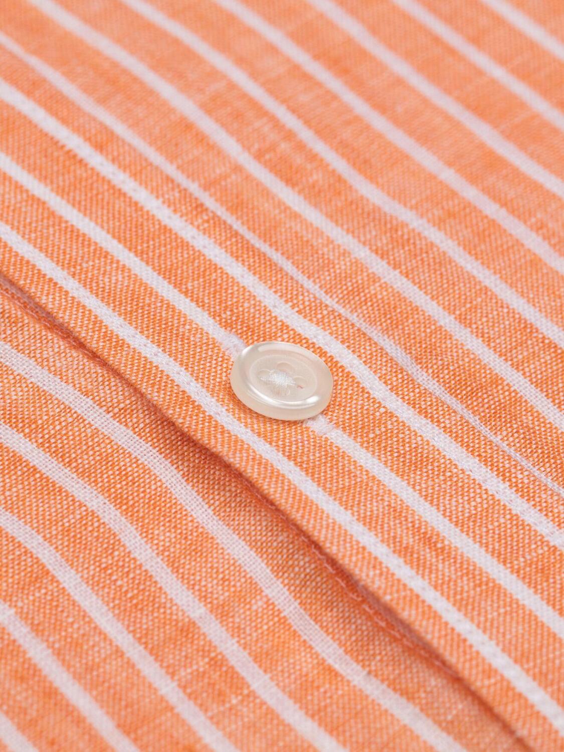 Karl shirt in orange linen stripes