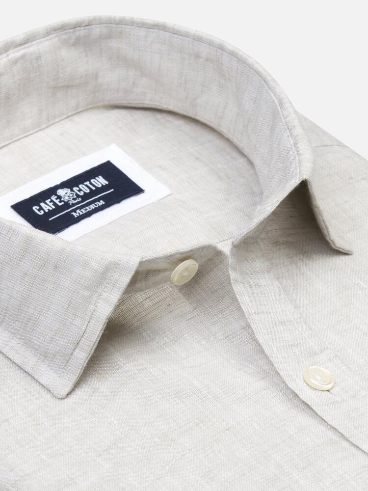 Beige linen shirt