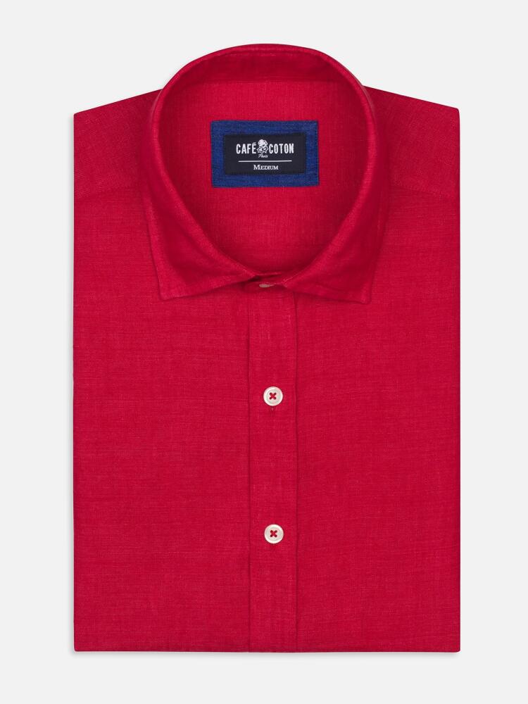 Red linen shirt