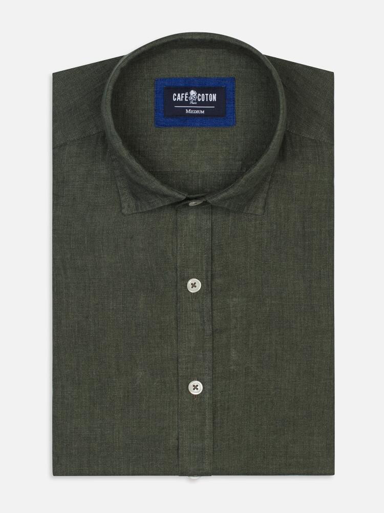 Green linen shirt