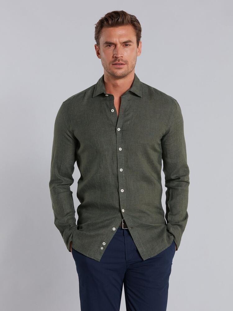 Green linen shirt