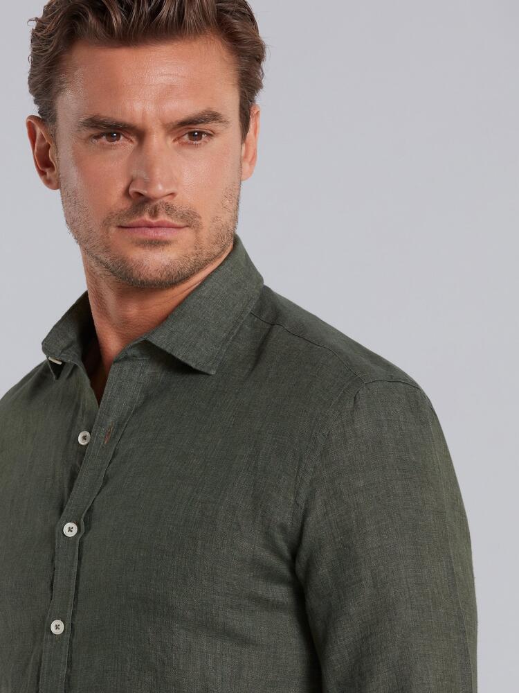 Green linen shirt