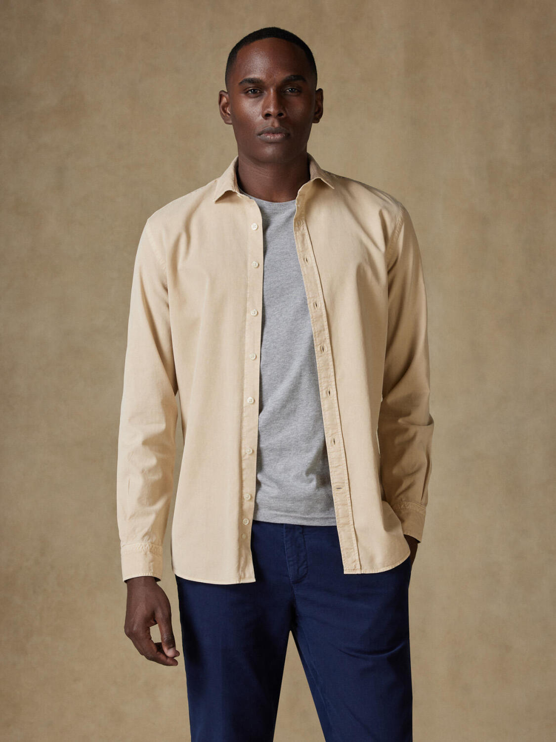 Chemise Lio en gabardine lavée sable