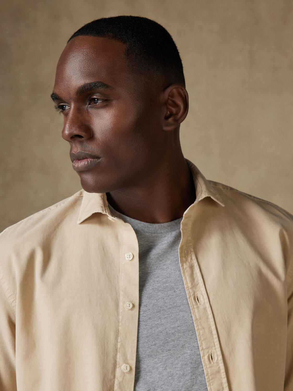 Chemise Lio en gabardine lavée sable