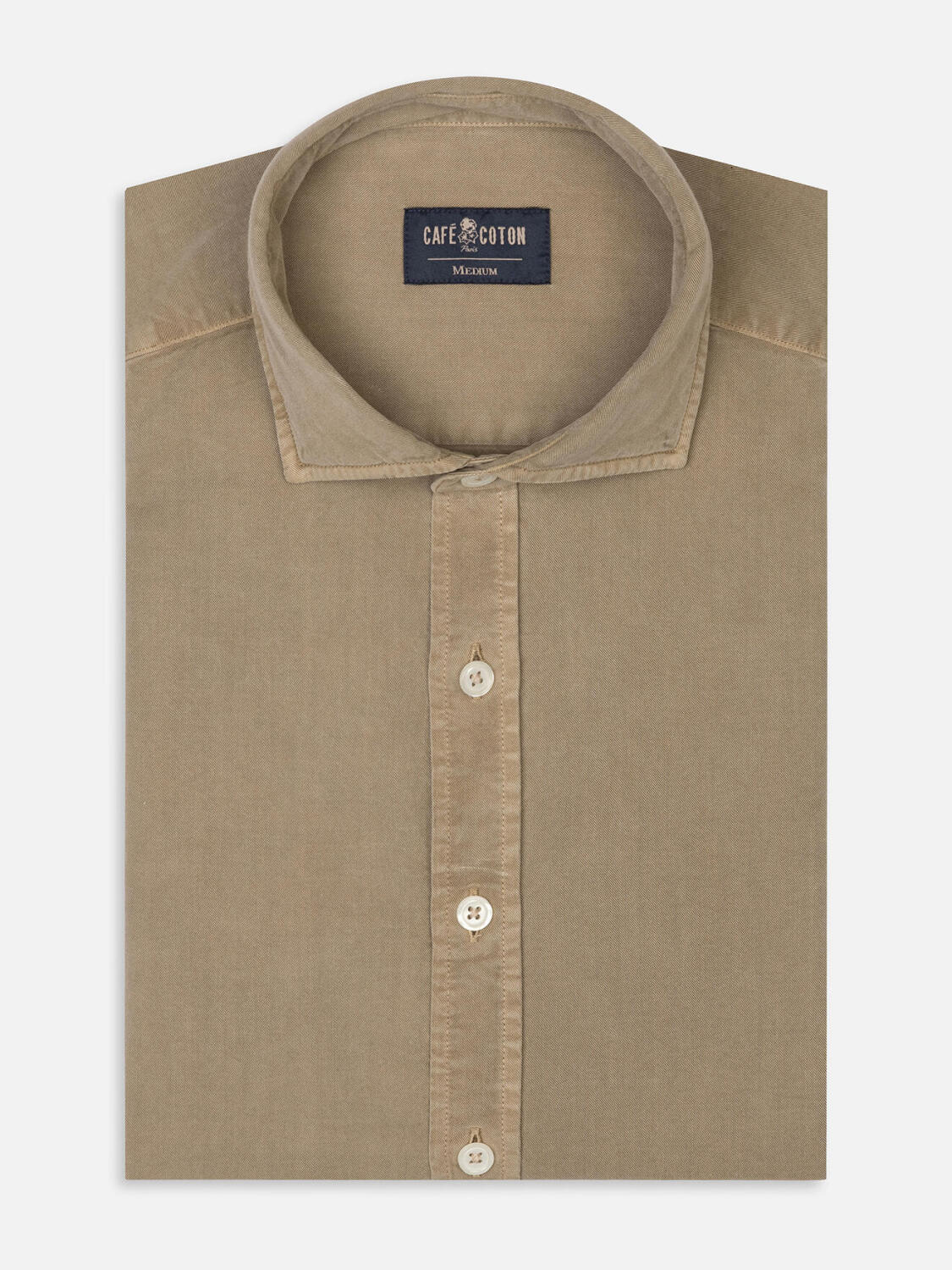 Lio shirt in washed gabardine mink