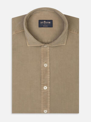 Lio shirt in washed gabardine mink