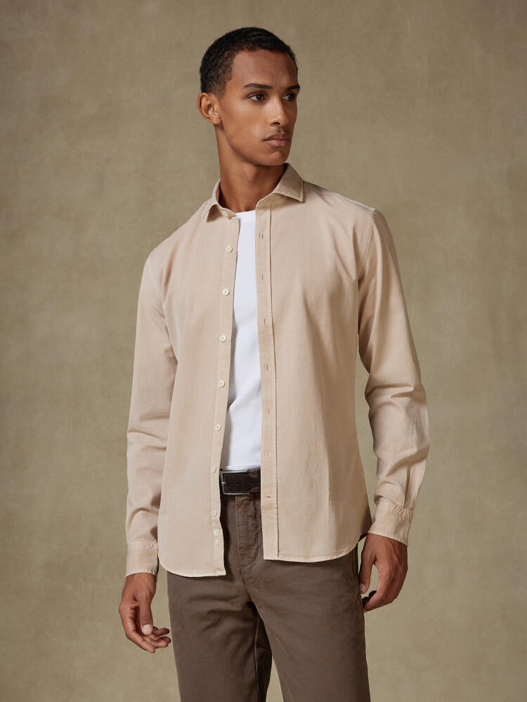 Camicia Lio in gabardina lavata sabbia