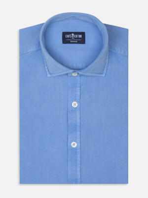 Lio shirt in washed gabardine sky blue