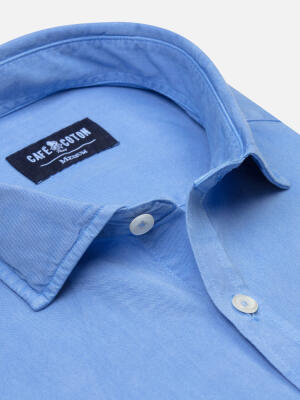 Lio shirt in washed gabardine sky blue