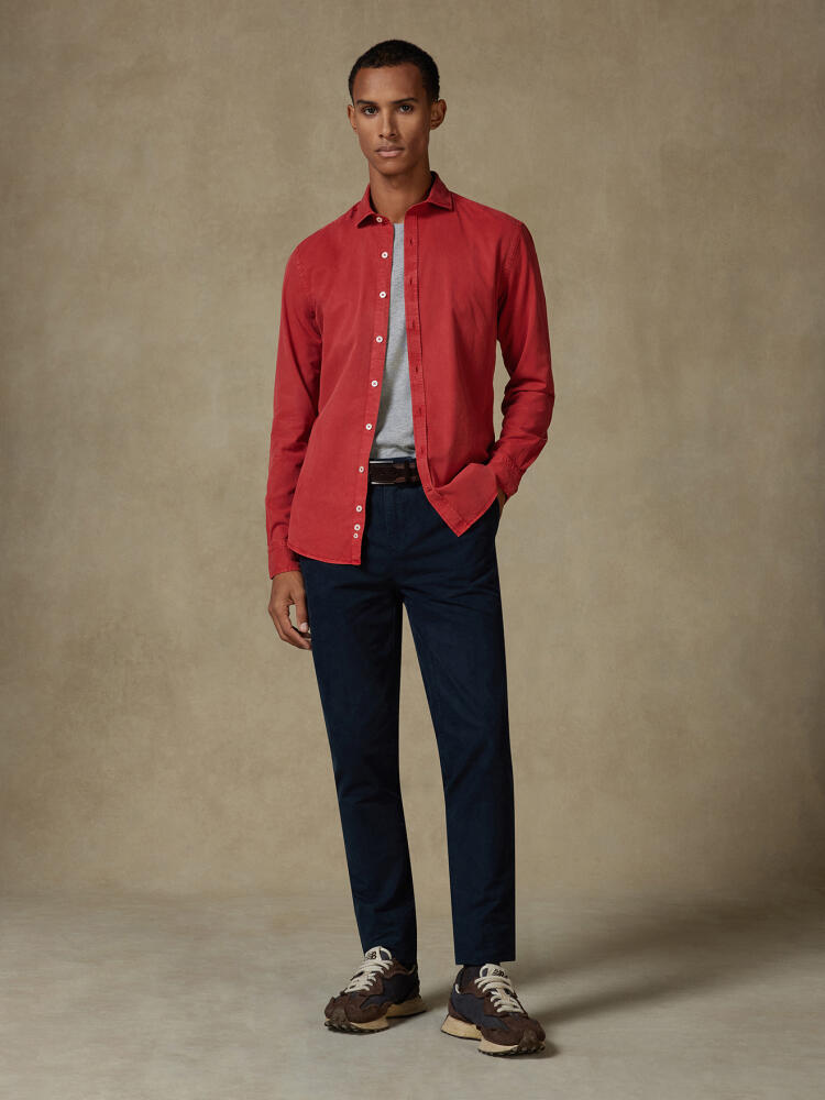 Camicia Lio in gabardina lavata mattone