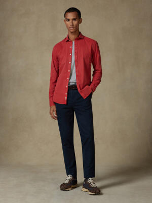 Camicia Lio in gabardina lavata mattone