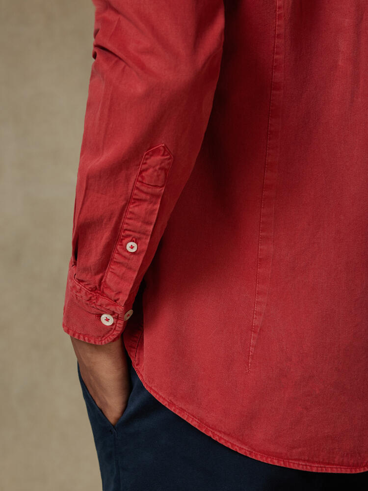 Camicia Lio in gabardina lavata mattone
