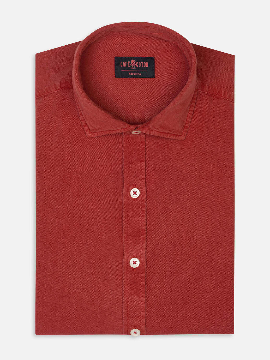 Camicia Lio in gabardina lavata mattone