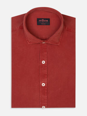 Camicia Lio in gabardina lavata mattone