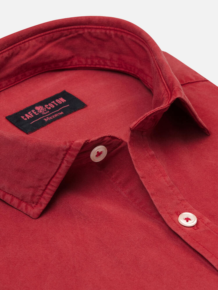 Camicia Lio in gabardina lavata mattone