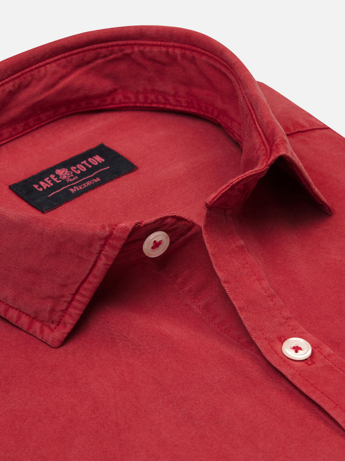 Camicia Lio in gabardina lavata mattone
