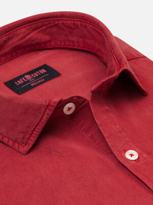 Camicia Lio in gabardina lavata mattone