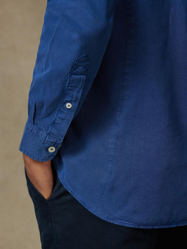 Camicia Lio in gabardina lavata blu