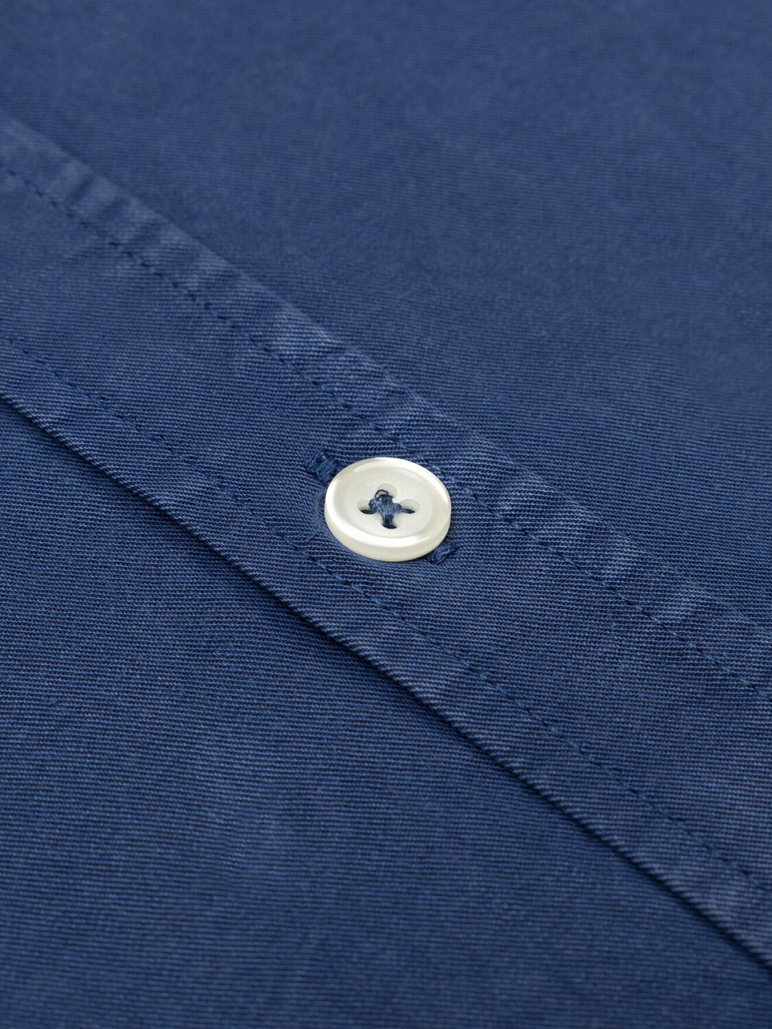 Lio shirt in washed gabardine blue