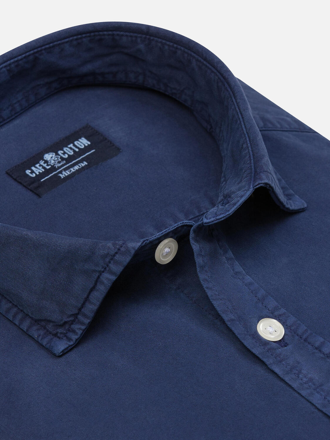 Chemise Lio en gabardine lavée marine