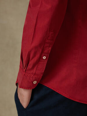 Camicia Lio in gabardina lavata rosso